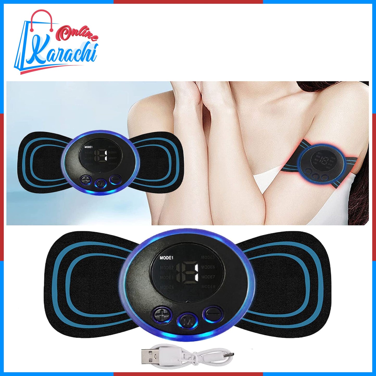Online Karachi Portable Mini Electric Neck Massager EMS Massage Patch for Muscle Pain Relief