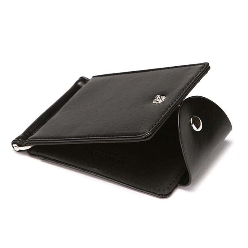Men Ultrathin Mini Hasp Leather Wallet Business ID Credit Card Case Money Clip
