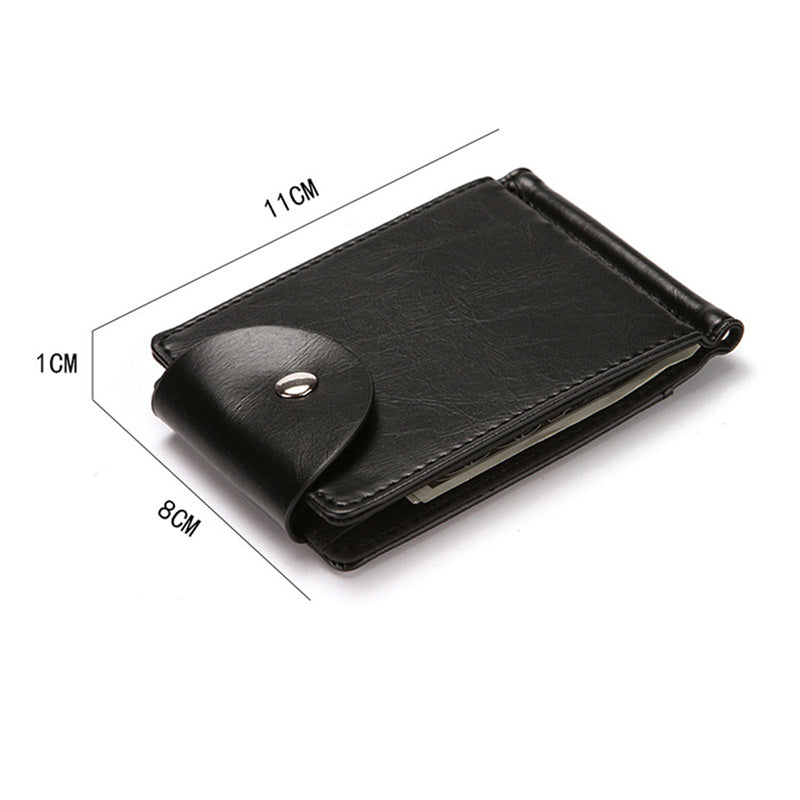 Men Ultrathin Mini Hasp Leather Wallet Business ID Credit Card Case Money Clip