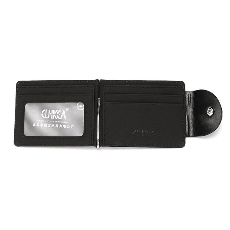 Men Ultrathin Mini Hasp Leather Wallet Business ID Credit Card Case Money Clip
